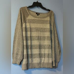 a.n.a A new approach Pullover Long Sleeves Striped Sweater Sz 3X